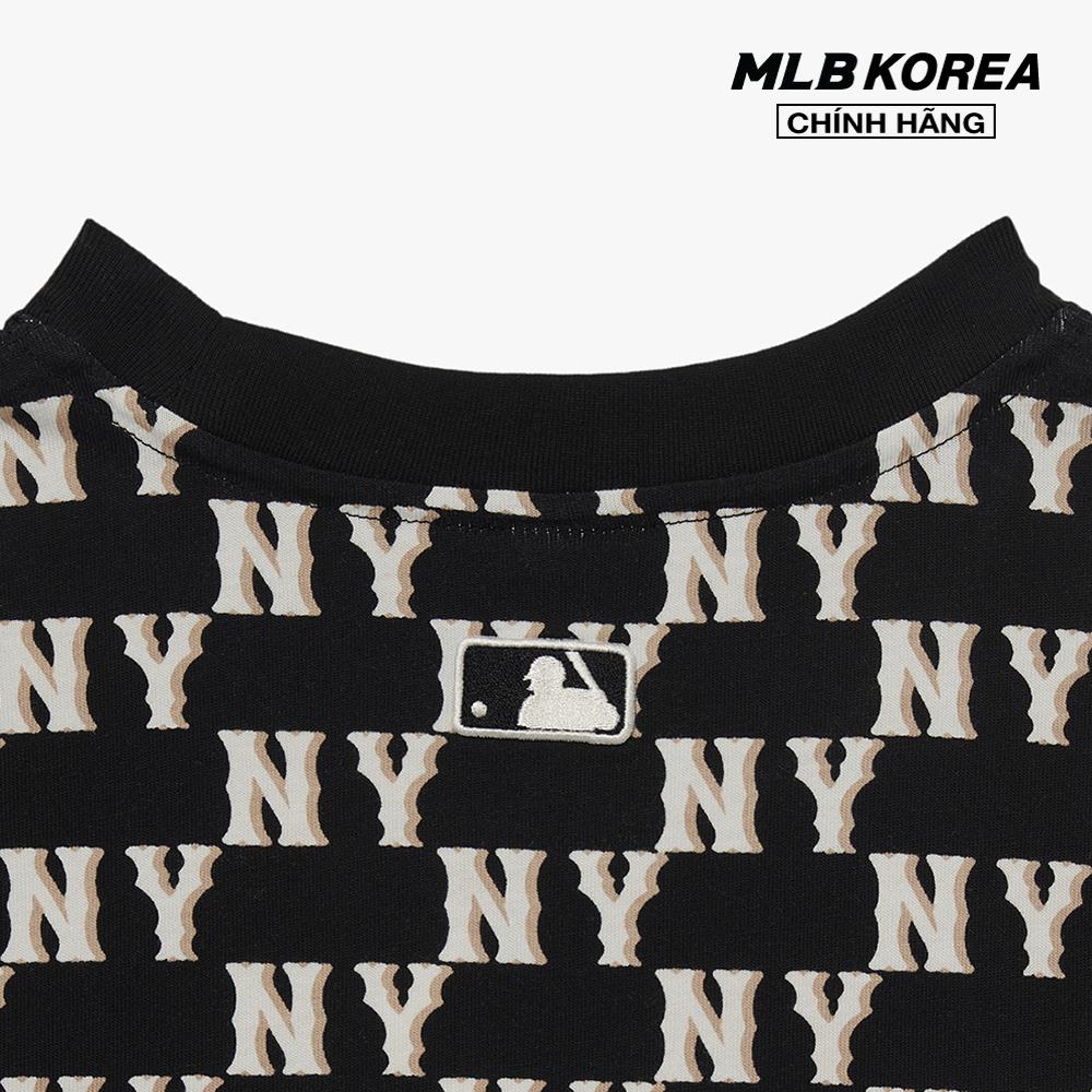 MLB - Áo croptop nữ cổ tròn tay ngắn Classic Monogram 3FTSM0433-50BKS