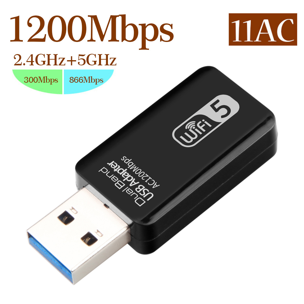 Bộ Điều Hợp WiFi 2.4GHz / 5.0GHz Ethernet 802.11ac USB Không Dây Ac1200 Băng Tần Kép USB3.0 Cho Máy Tính Để Bàn Máy Tính Xách Tay