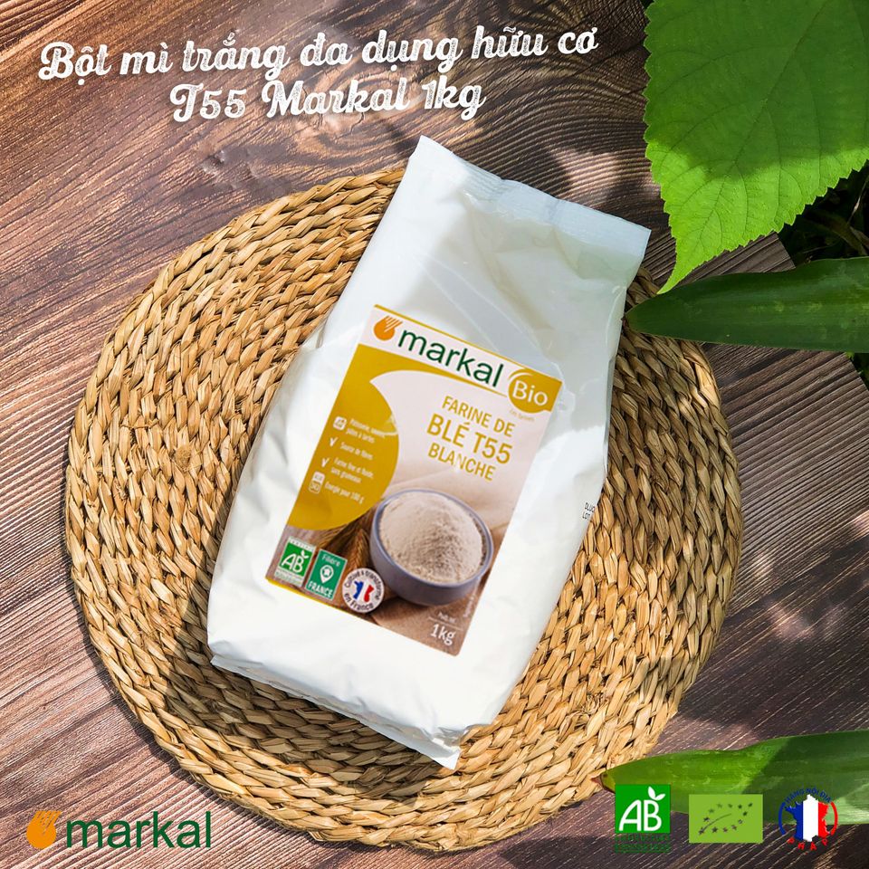 Bột mì trắng đa dụng hữu cơ T55 Markal Organic Wheat Flour 1kg