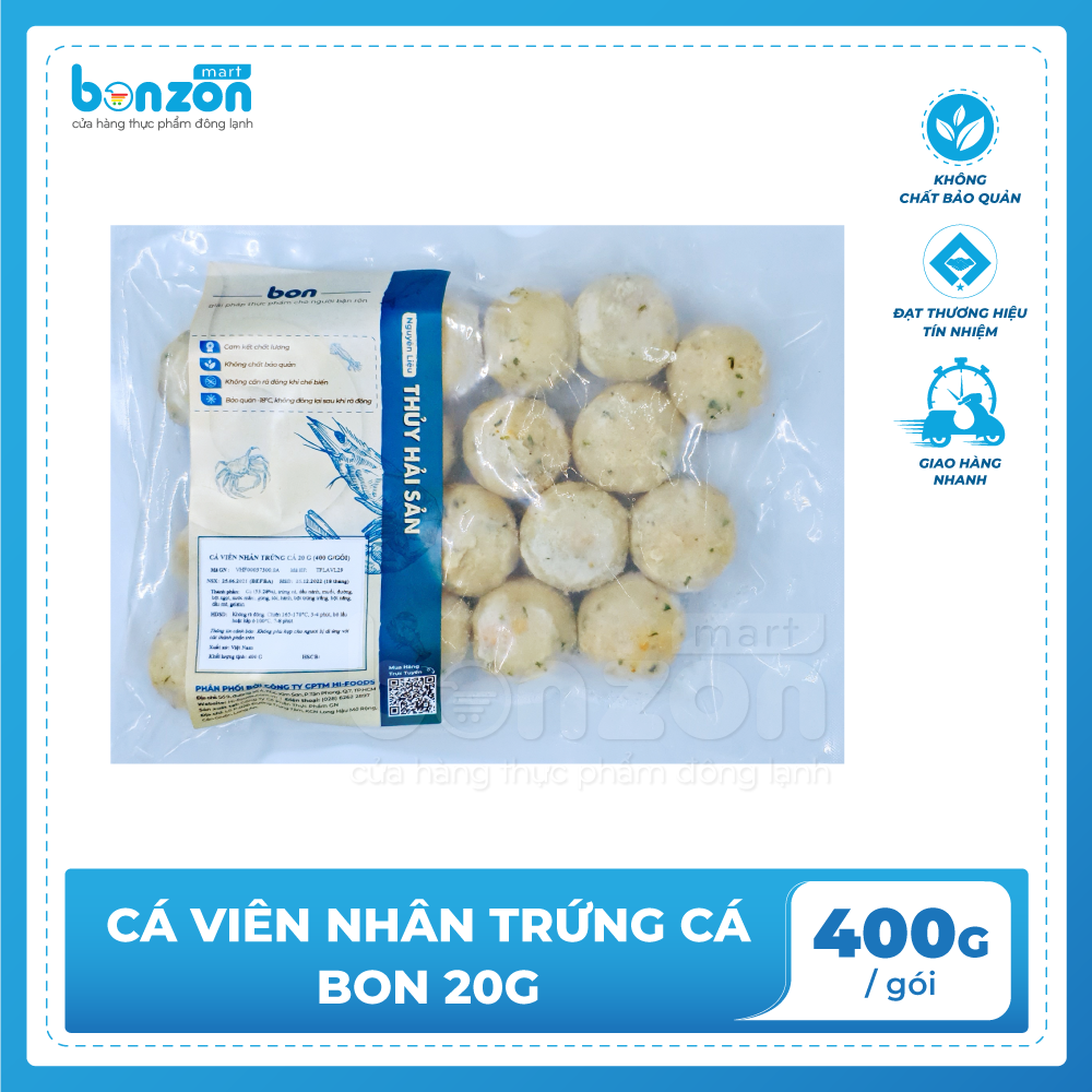 Cá viên nhân trứng cá BON 400g