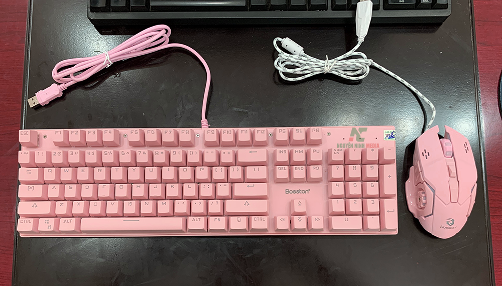 Bộ Phím Chuột Cơ Bosston EK9350 Màu Hồng (Pink) - Hàng Chính Hãng