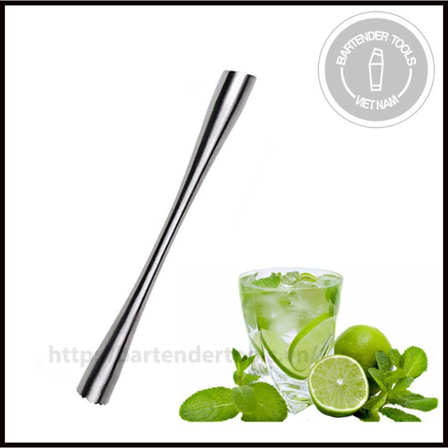 Chày bar full inox 2 đầu dầm 25.5cm - Bar muddler