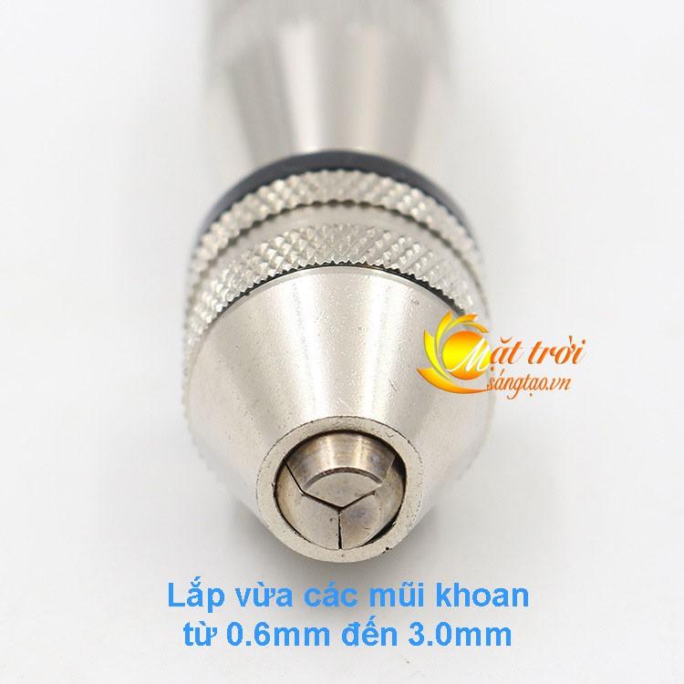 Khoan tay mini màu bạc + 10 mũi khoan