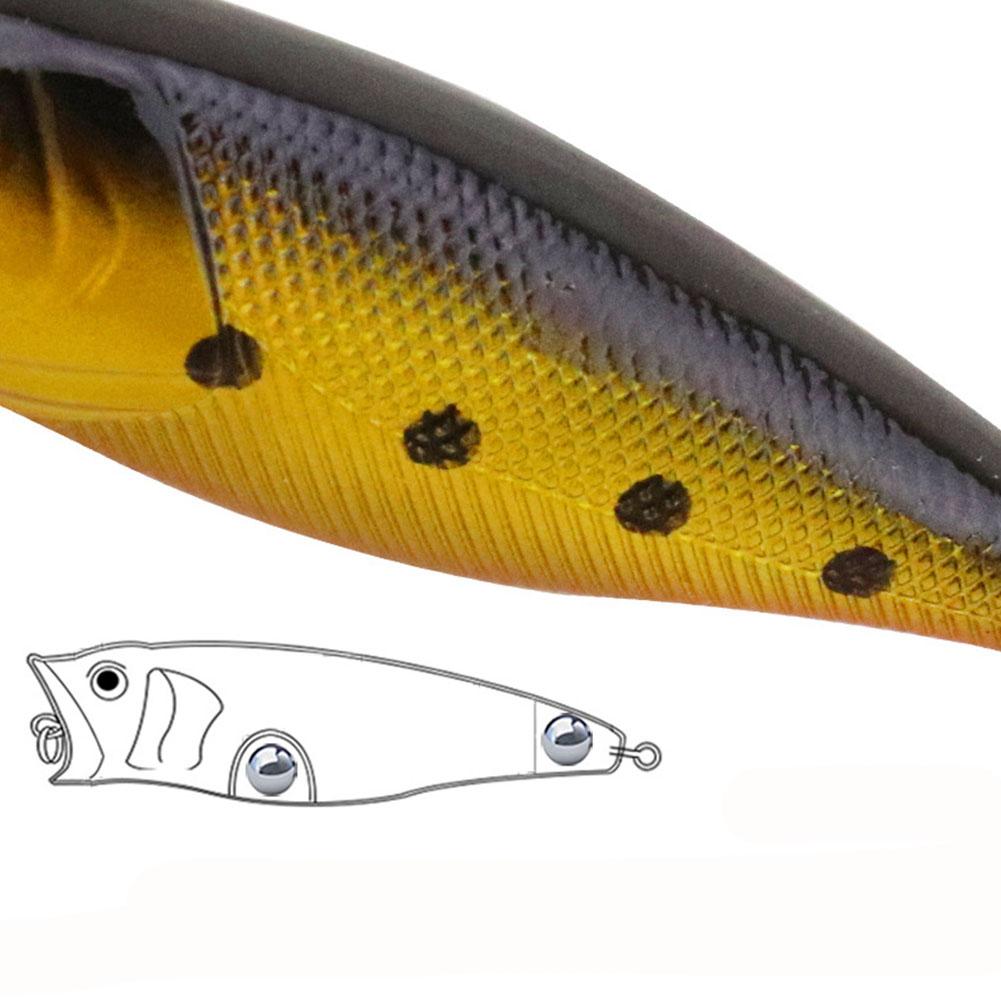 Popper Fishing Lure 7cm 8.5g Hard Bait Artificial Topwater Bass Trout Pike Wobbler Tackle Lure With 2 Treble Hooks