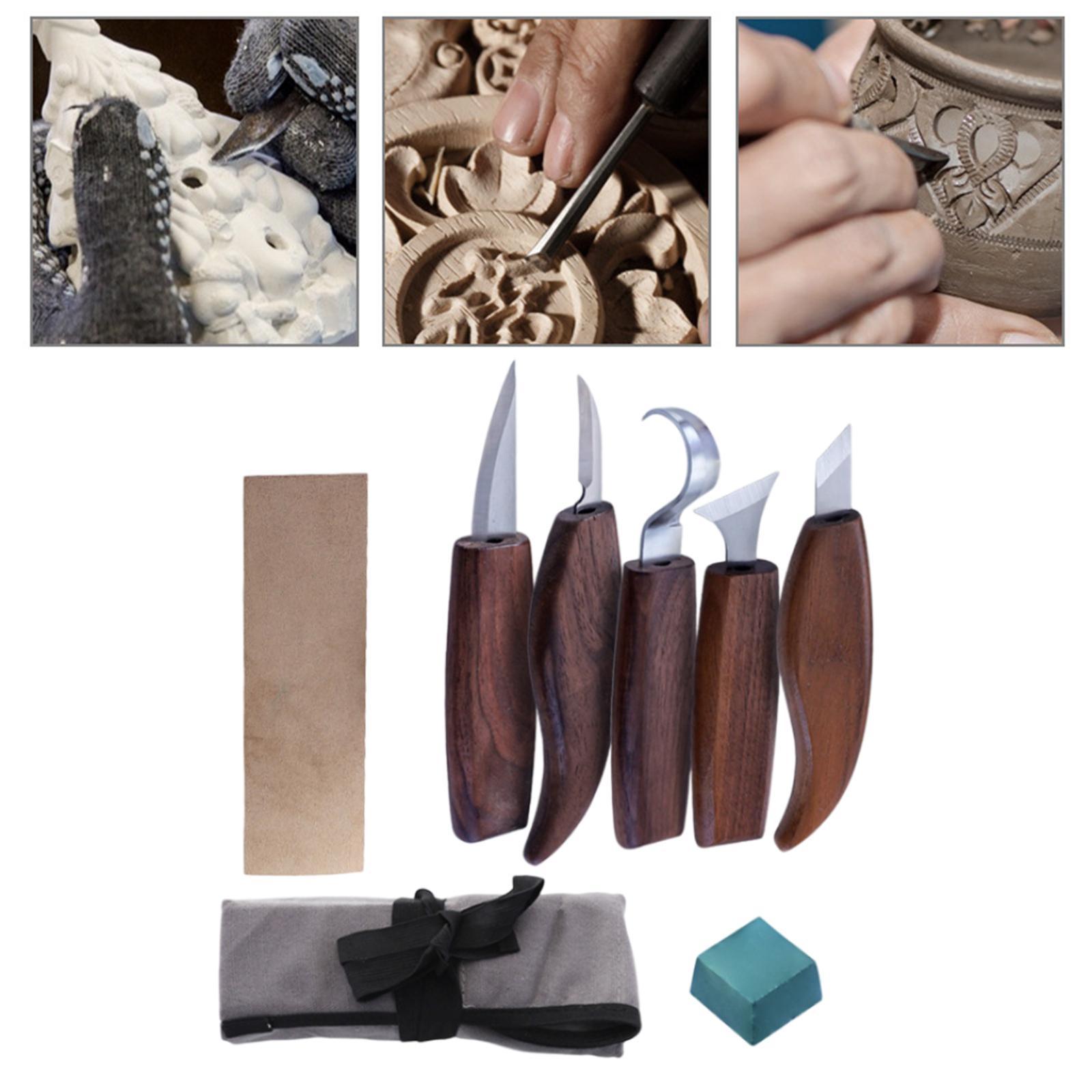 8 Pieces Beginners Whittling Kits Wood Carving Tools Detailed Caving Woodworking DIY Carving Tool for Plaster Carving Handmade Wood Carving