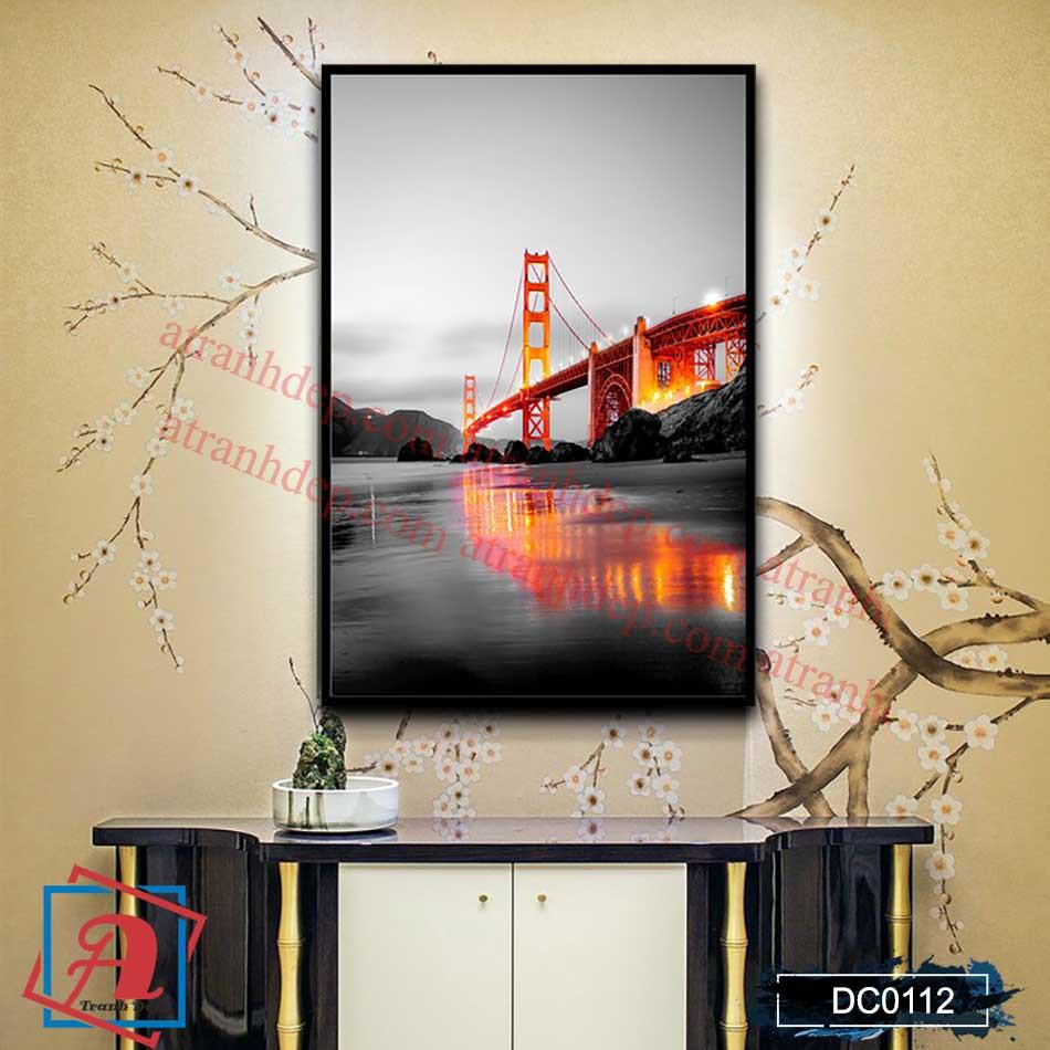 Tranh canvas treo tường Decor cầu và dòng sông- DC112