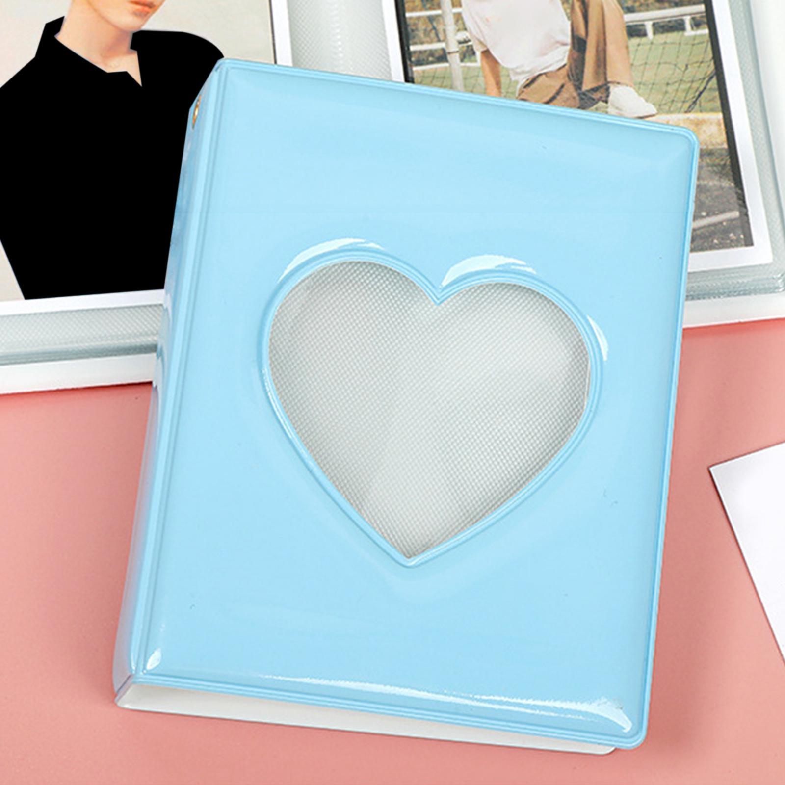 2Pieces Cute 3 inch Photo Card Holder with Love Heart Pendant Mini Album