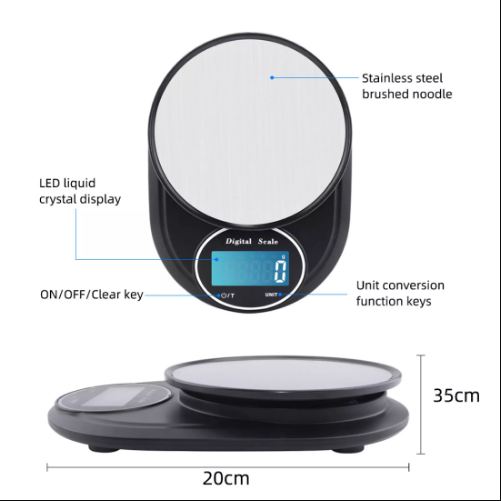 Cân Tiểu Ly Điện Tử Nhà Bếp Digital Electronic Scale Độ Chính Xác Cao Cảm Ứng Vân Tay Cực Nhạy, Cân Điện Tử Nhà Bếp Mini