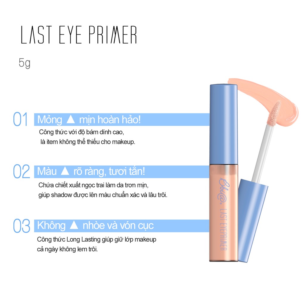 Kem lót mắt giúp lên màu mắt chuẩn và bám lâu Bbia Last Eye Primer