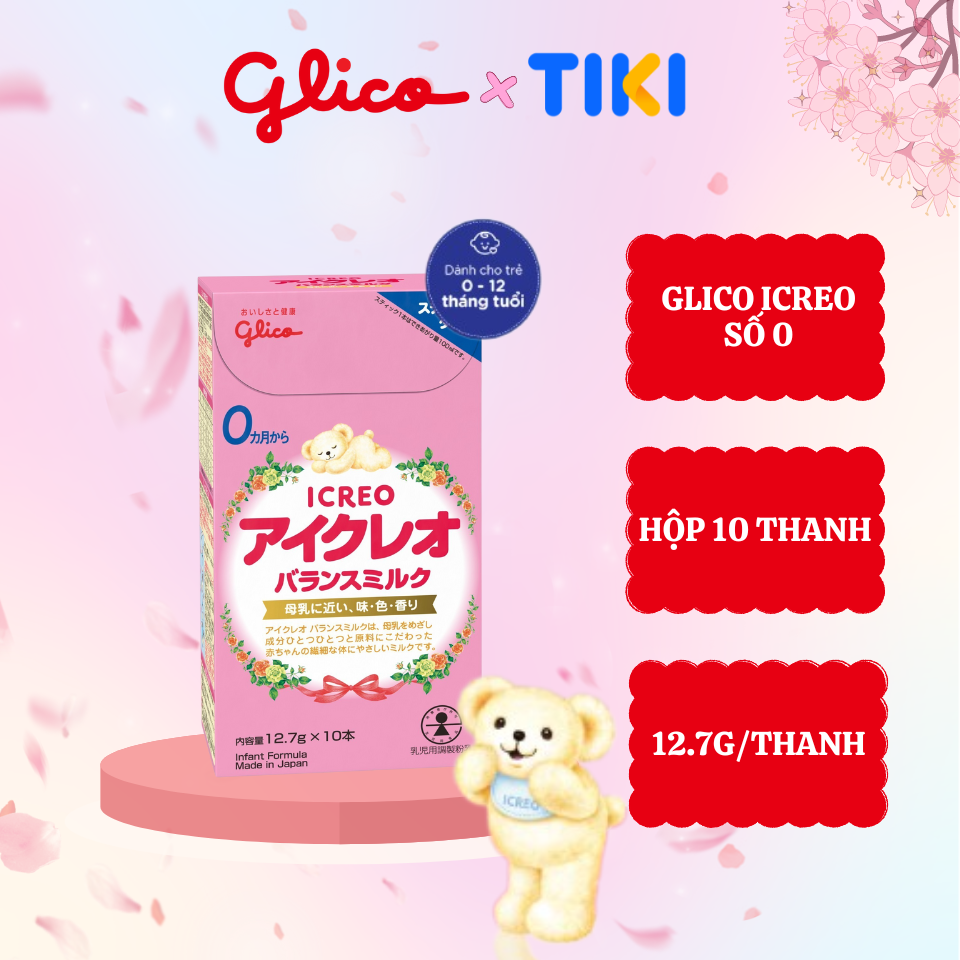 Sữa Glico Icreo Balance Milk (Icreo Số 0) - Hộp 10 Thanh Tiện Dụng
