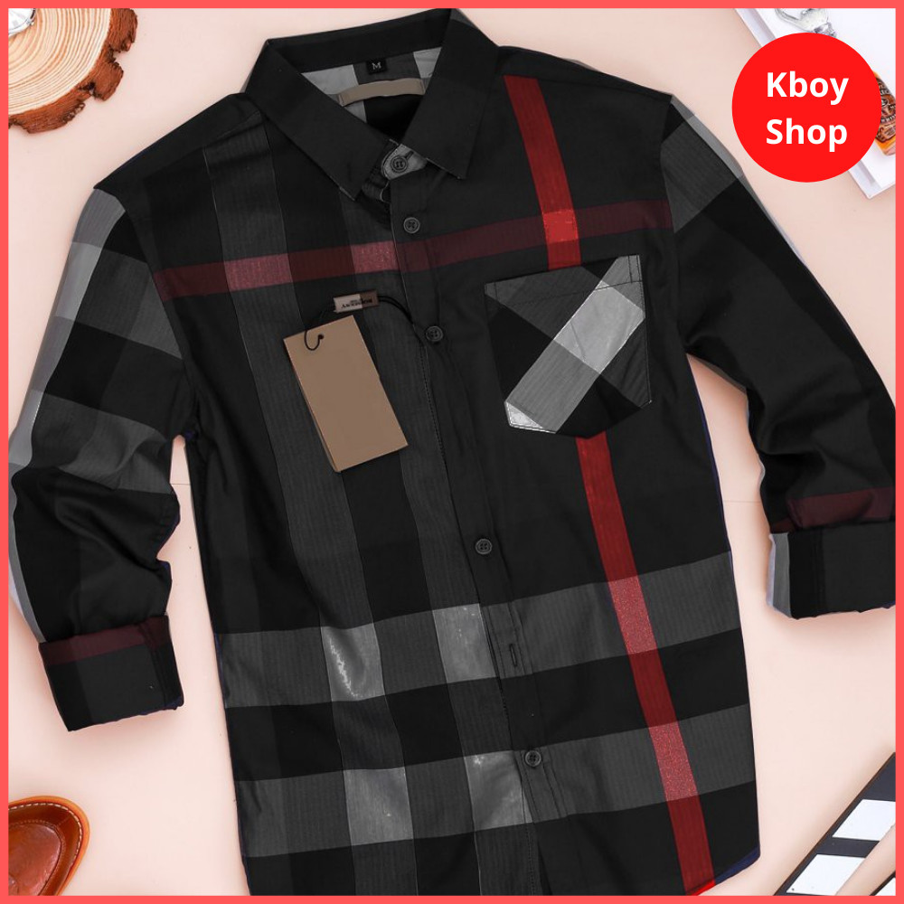 Áo Sơ Mi Tay Dài Nam Chất Liệu Cotton Spandex cổ bẻ kẻ sọc caro form rộng big size thấm hút mồ hôi tốt - T1954