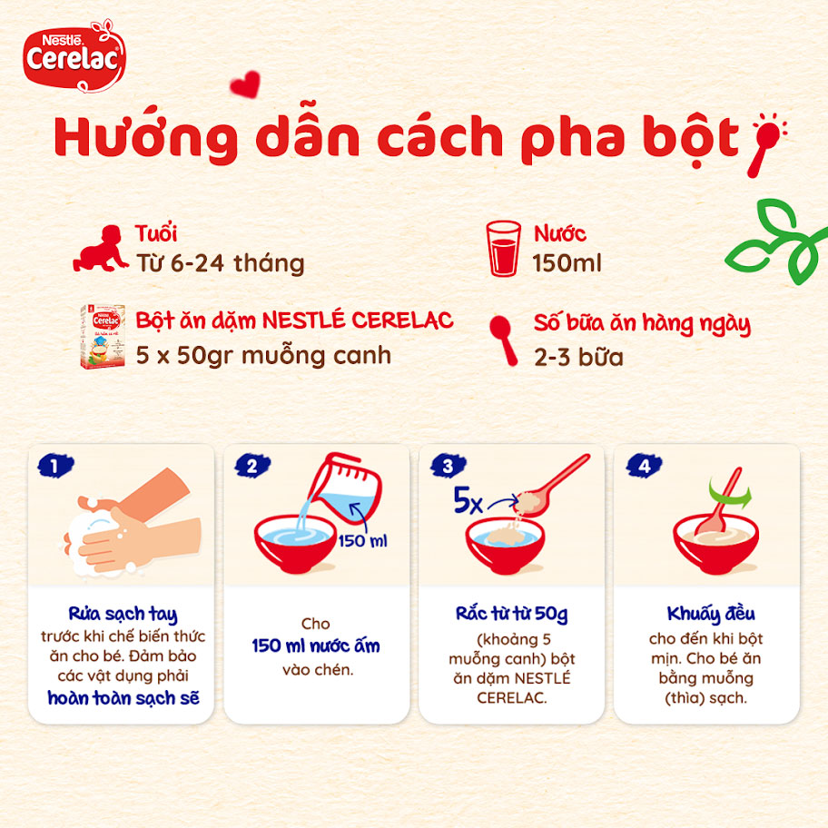 Combo 2 Bột Ăn Dặm  Nestlé Cerelac  Vị Lúa Mì Sữa 200gr / Gà Hầm Cà Rốt 200gr  + Tặng Bột Ăn Dặm Nestlé Cerelac Vị Cá Và Rau Xanh 200gr