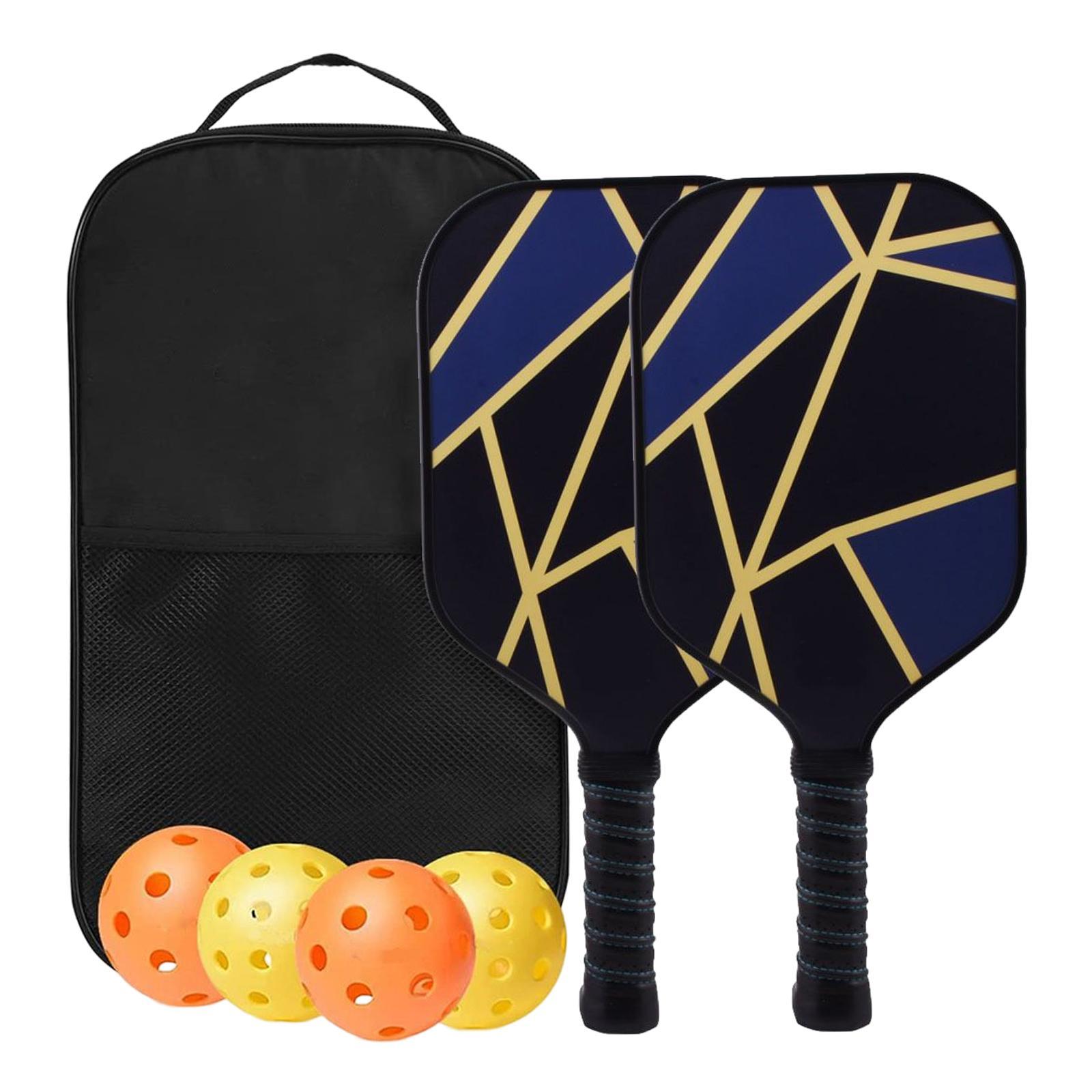 Paddle Set, Rackets with Storage Bag, Set of 2 Paddles, 4 Balls, 1 Carrying Bag