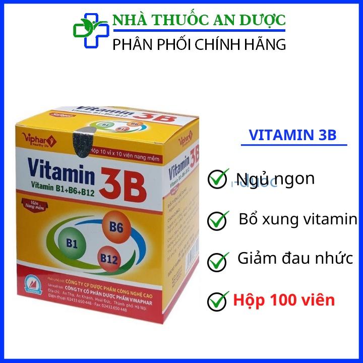 Viên uống Vitamin 3B giúp ăn ngon ngủ tốt, giảm đau nhức, tê bì chân tay hộp - 100 viên