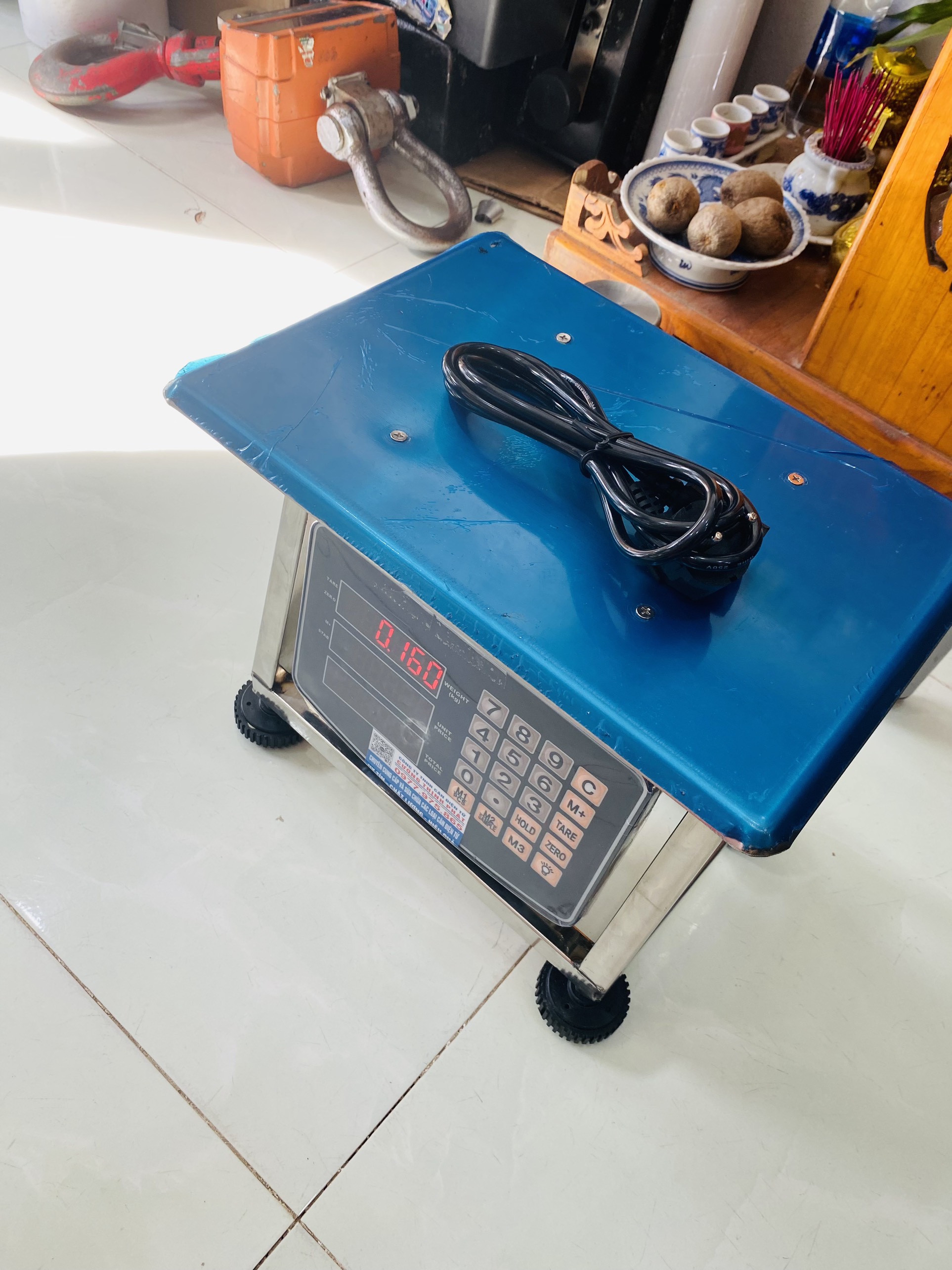 Cân ghế ngồi Inox mini 30KG tính tiền - Chống nước