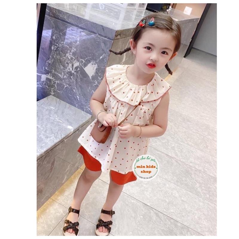 Bộ Đồ Bé Gai - chấm bi đỏ,18-19kg