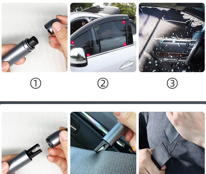 Búa phá cửa kính oto cứu hộ trường hợp khẩn cấp, có hỗ trợ cắt dây an toàn phù hợp cho mọi loại xe hơi