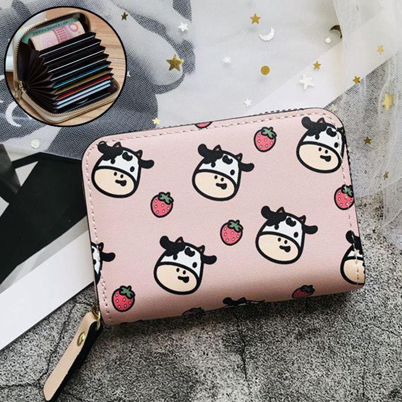 Ví bóp nữ mini bò sữa cute dễ thương giá rẻ nhỏ gọn bỏ túi nhiều ngăn thời trang Hàn Quốc cao cấp đẹp LUKADO VN40