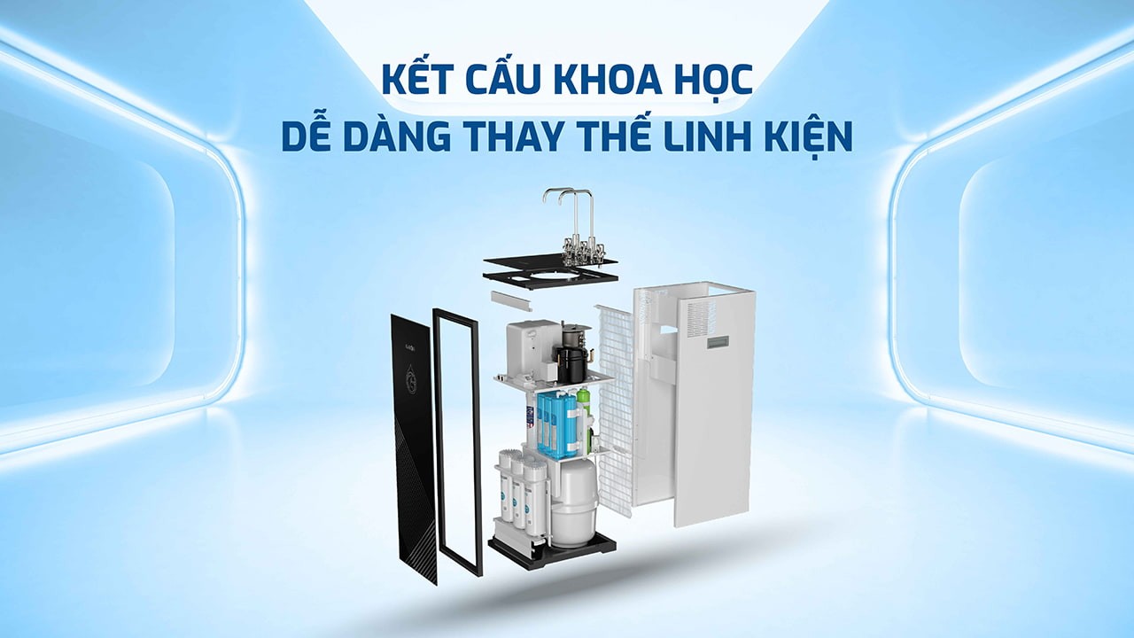 Máy lọc nước nóng lạnh 2 vòi 3 chế độ 11 lõi công nghệ Block Karofi KAD-R35 - Lắp đặt toàn quốc - Hàng chính hãng