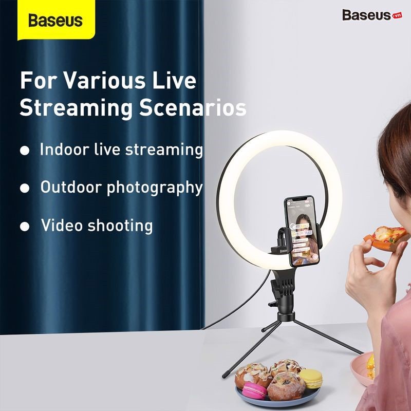 Đèn live stream Baseus Live Stream Holder-table Stand 10 inch Hàng nhập khẩu