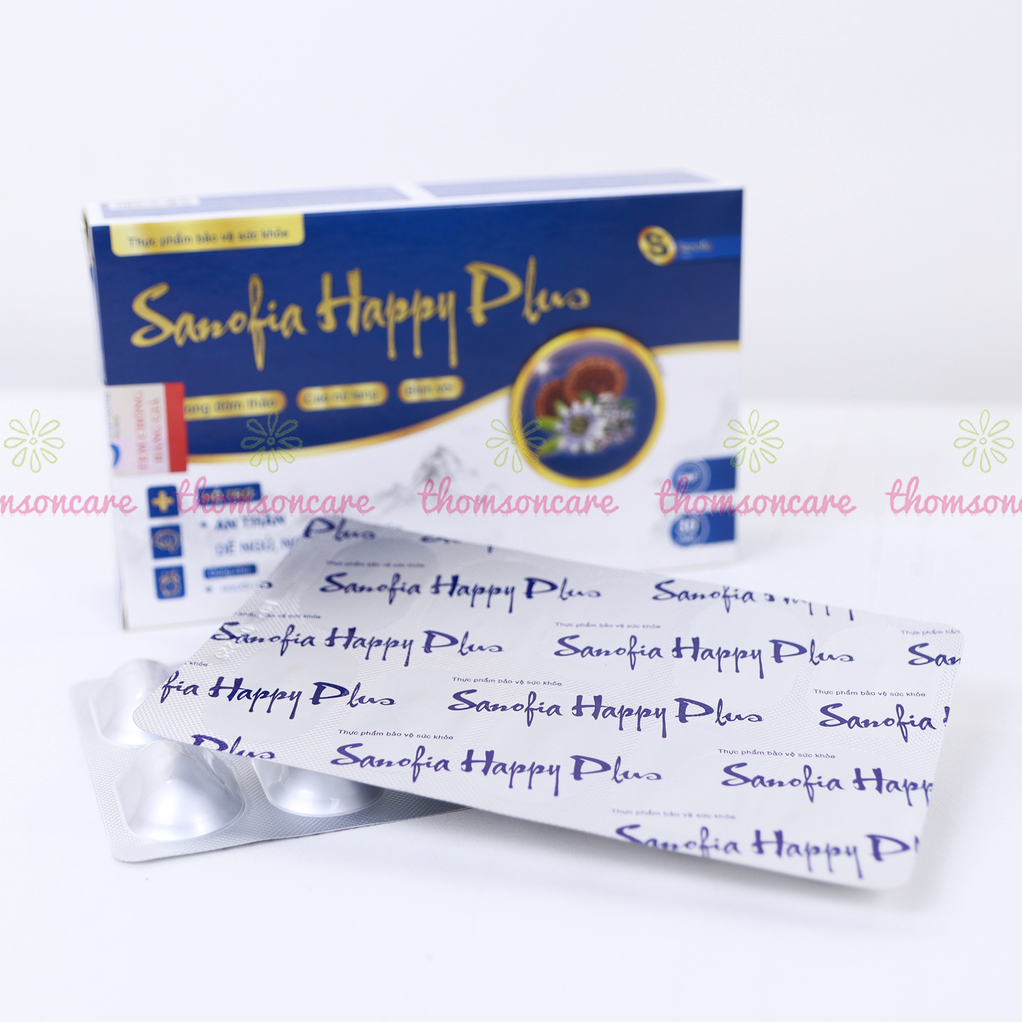 Viên uống giúp ngủ ngon Sanofia Happy Plus an thần, ngủ ngon giấc Hộp 30 viên điều hòa giấc ngủ