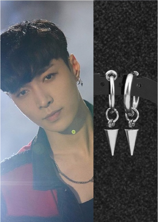 Bông tai khuyên tai Lay Exo titan mũi nhọn khoen tròn style unisex