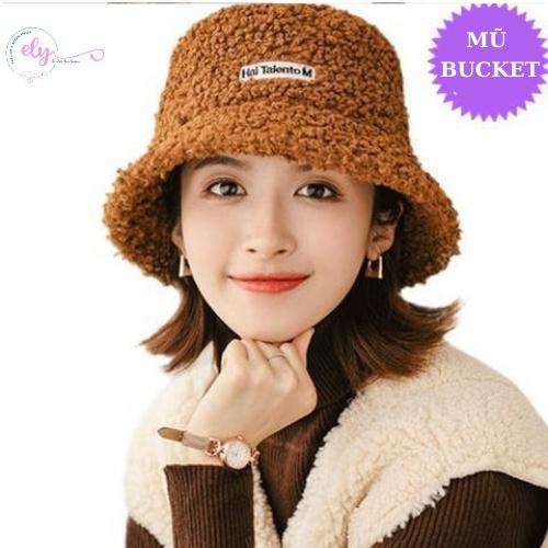 Hình ảnh Mũ Bucket lông cừu phong cách Hàn Quốc hót hít
