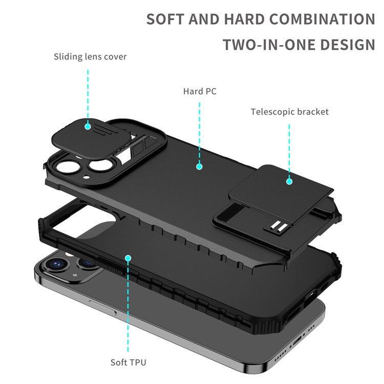 Ốp lưng chống sốc bảo vệ camera dành cho iphone 6 7 8 plus x xs max 11 12 13 14 pro max mini giá đỡ đứng - nắp trượt - autofocus