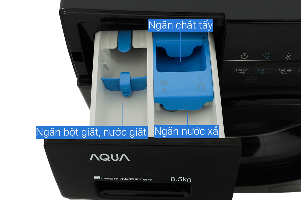 Máy giặt Aqua Inverter 8.5 kg AQD-A852J.BK - AQD-A852J(BK) - Hàng chính hãng - Chỉ giao HCM