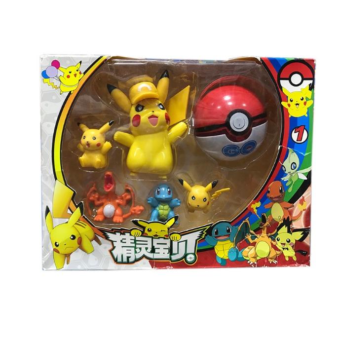 Mô Hình Pokemon, Hộp Các Nhân Vật Pikachu, Hitokage, Zenigame,...Đồ Chơi Dành Cho Các Bé,  Full Box