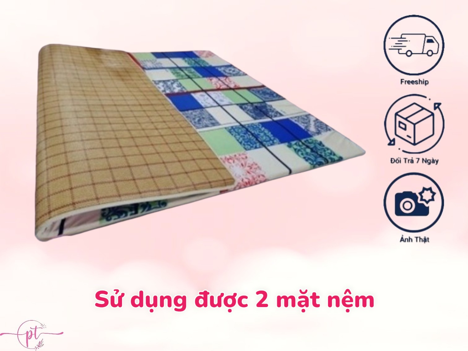Chiếu Điều Hòa Sợi Mây Tổng Hợp Có Lớp Mút Foam Dày 5cm Đủ Size Thoáng Mát Và Êm Ái