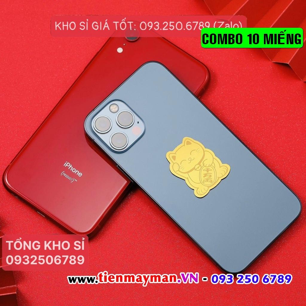COMBO 10 Miếng dán mèo thần tài Hút Tài Lộc Dùng Dán Ốp Điện Thoại, Để Trong Ví - PASA COLLECTION