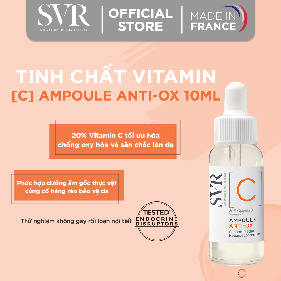 Tinh chất giúp làm sáng da, tái tạo, ngăn ngừa lão hóa da SVR [C] Ampoule Anti-Ox 10ml