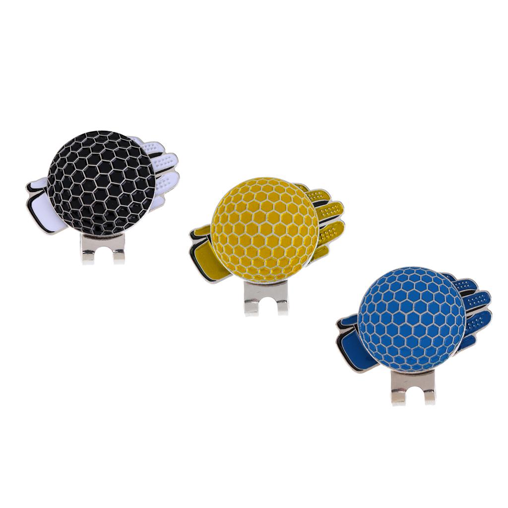 3 Pieces Golf Glove Stainless Steel Golf Ball Marker With Magnetic Hat Clip