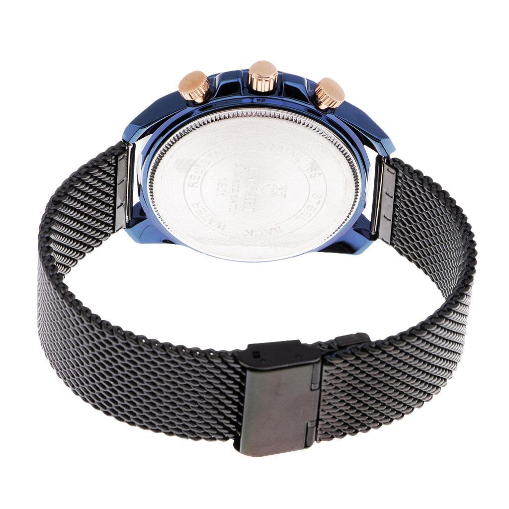 Low-key Luxury Quartz Watch Casual Business Wristwatch Stainless Stain Mesh Band Christmas Gifts for Men
