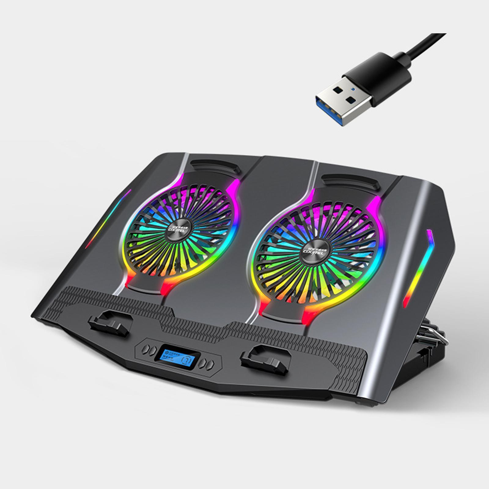 Laptop Cooler Cooling Pad Stand Adjustable Fan For Game PC Notebook