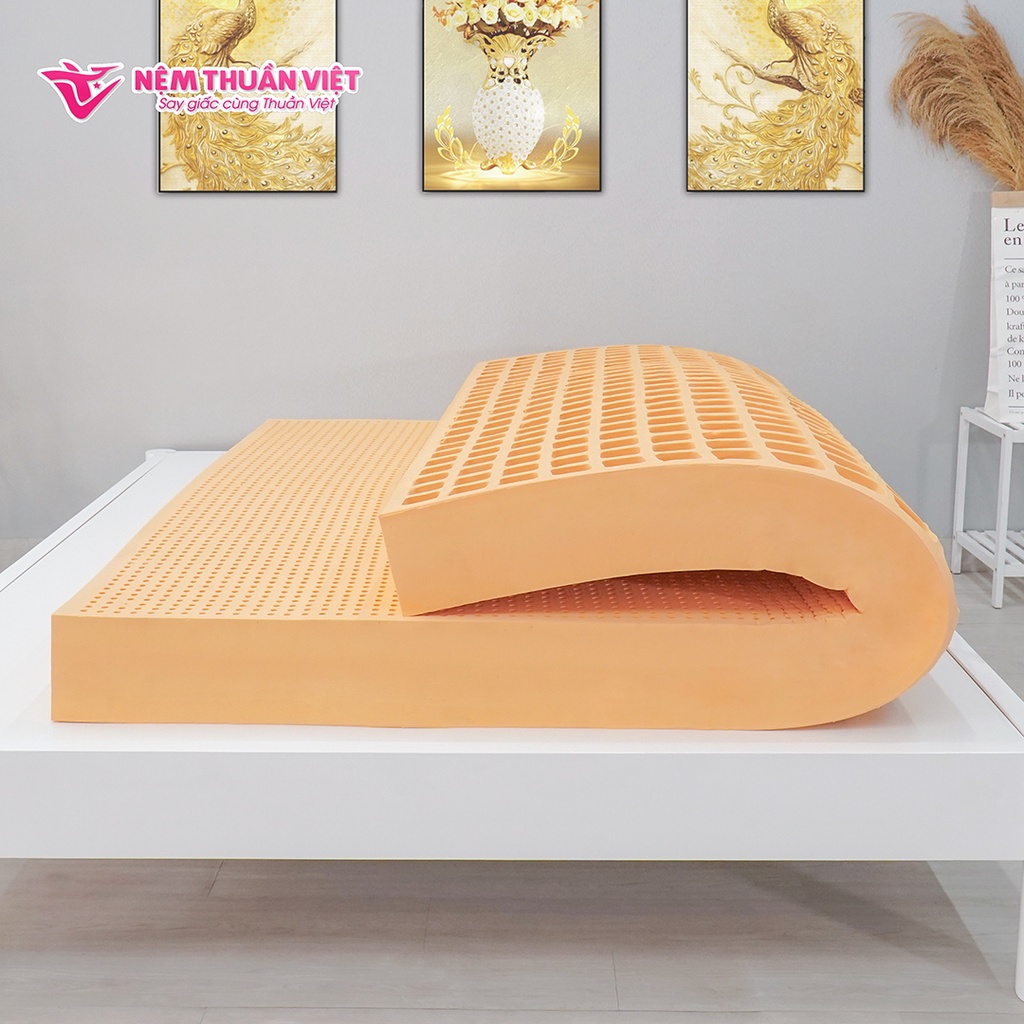 (1m2x2mx10cm) Nệm Cao Su Thuần Việt Deluxe 100% Cao Su Thiên Nhiên, Bền Bỉ, Thoáng Mát, Êm Ái