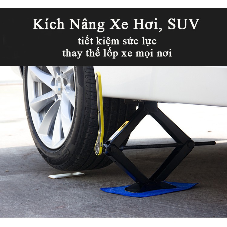 Kích gầm ô tô 2 tấn loại tay cầm tự động thế hệ mới - Con đội xe hơi