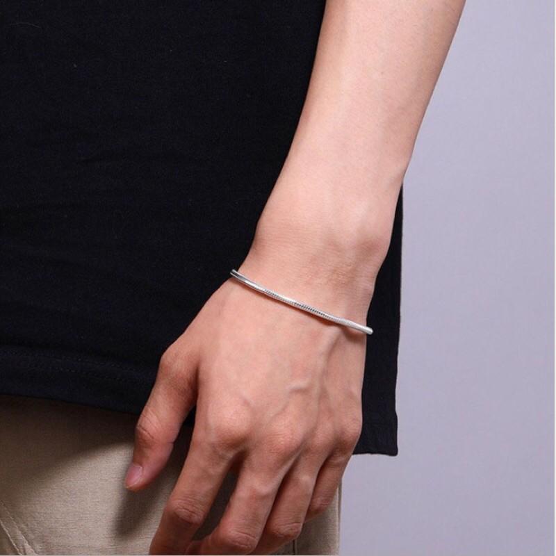 Lắc tay bạc s925 đơn giản, độc đáo dành cho cả nam và nữ