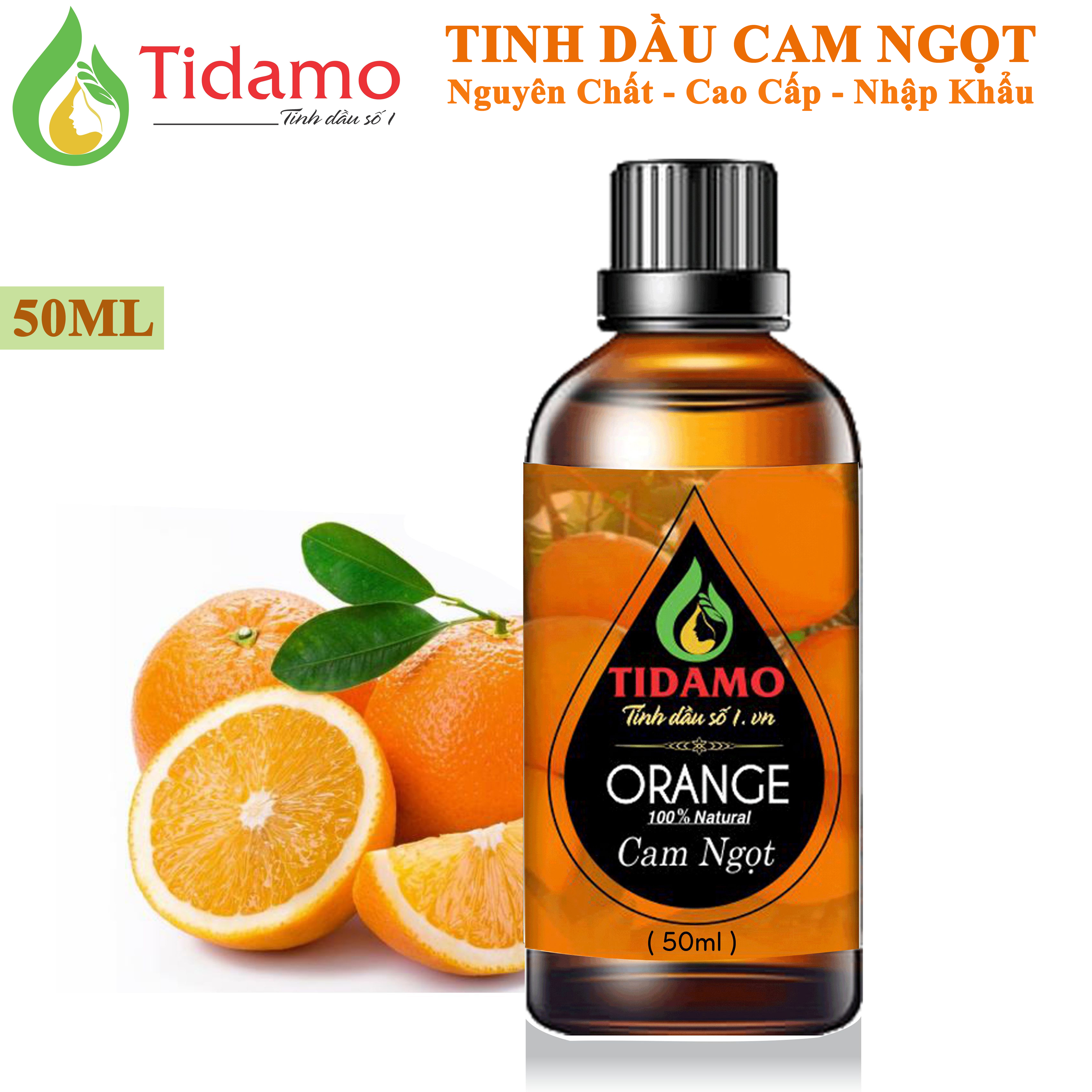 Combo 2 Tinh Dầu Sả Chanh 50ML + Tinh Dầu Cam Ngọt 50ML (Lemongrass + Orange) - Tinh Dầu TIDAMO Cao Cấp Nhập Khẩu Giúp Thư Giãn, Đuổi Muỗi Và Thơm Phòng