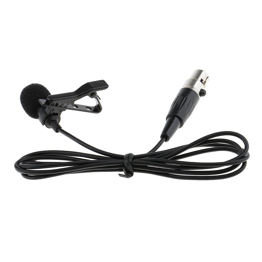 2x XLR Connector Lavalier Lapel Microphone &amp; Windscreen for Wireless System - Black