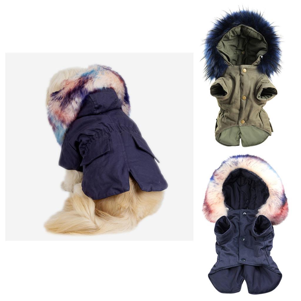 Elasticated  Collar Dog Coat Winter Small Pet Cat Jacket Clothes Apparel