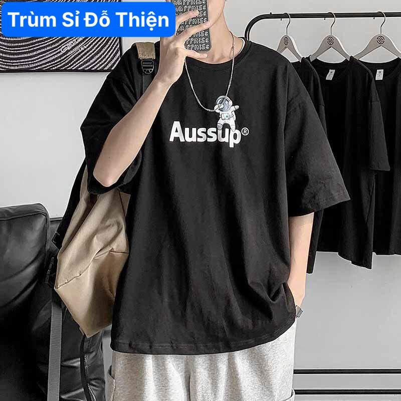 Áo thun nam Aussup Phi Hành Gia Unisex Form rộng thun cotton 4c Đủ size Nam Nữ mặc nhà đi học chơi phong cách Hàn Quốc