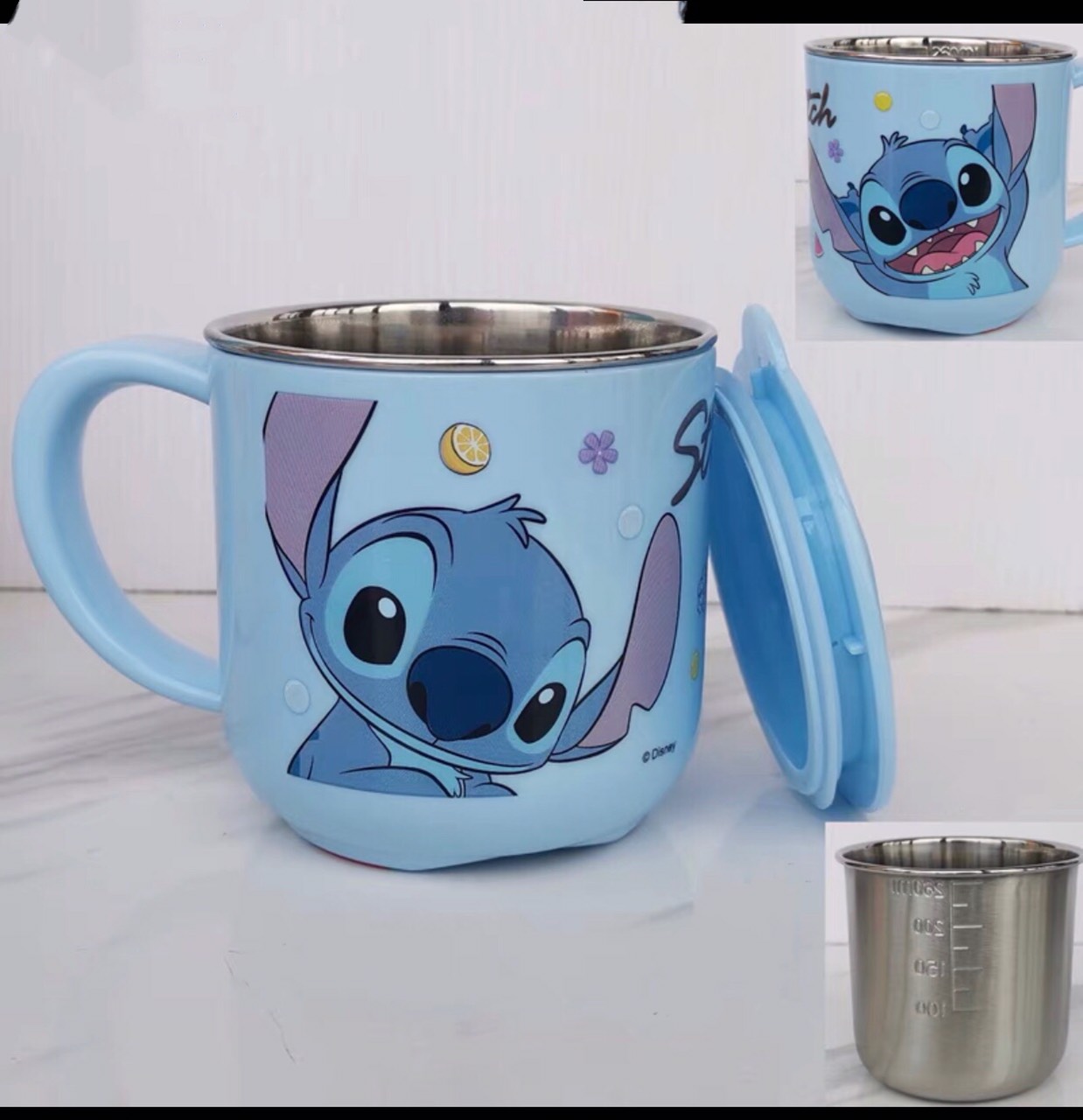 Ly inox giữ nhiệt 260ml hình Stitch siêu cute cho bé trai - PDW21125-S