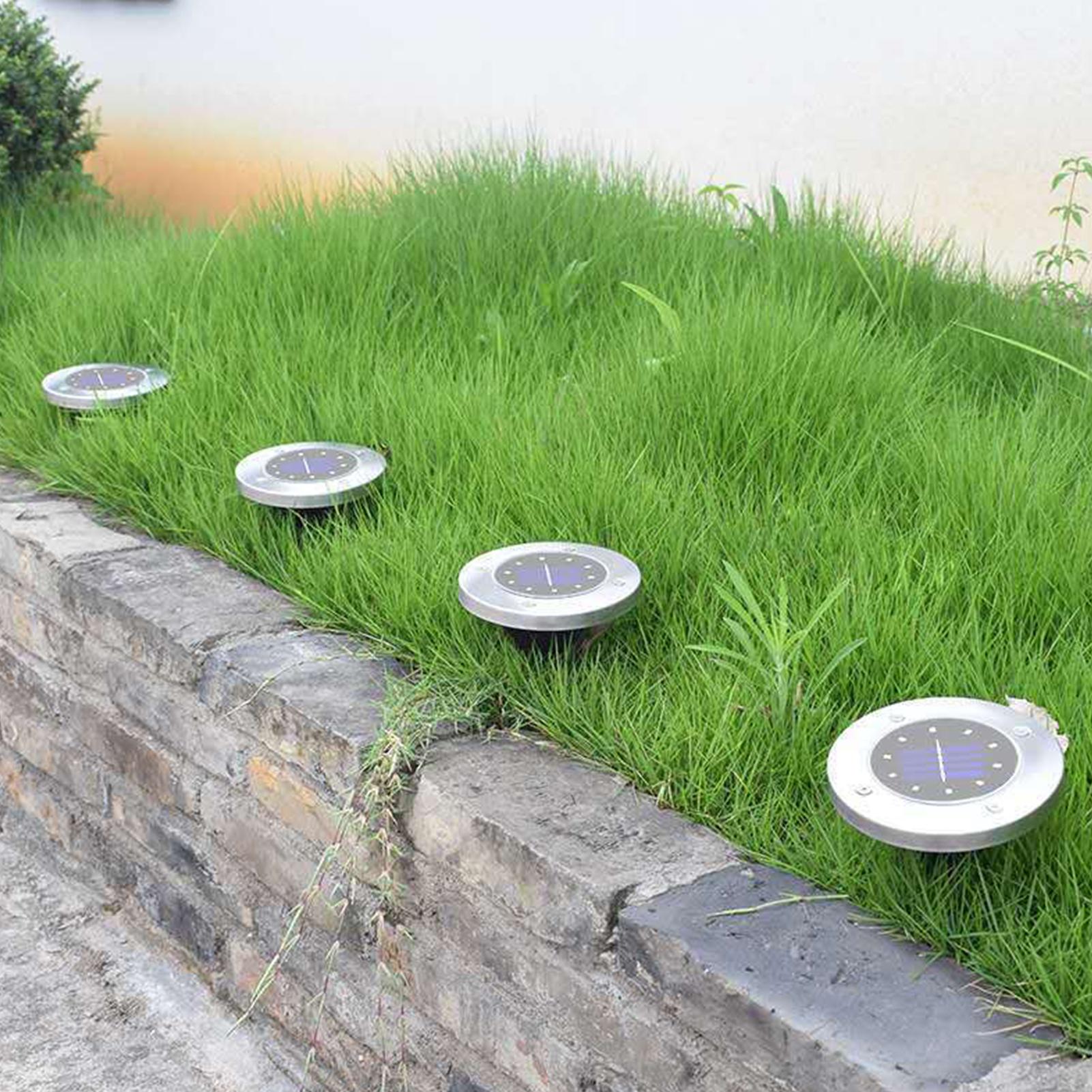 4 Đèn mặt đất năng lượng mặt trời 8 hạt LED  không thấm nước cho sân vườn