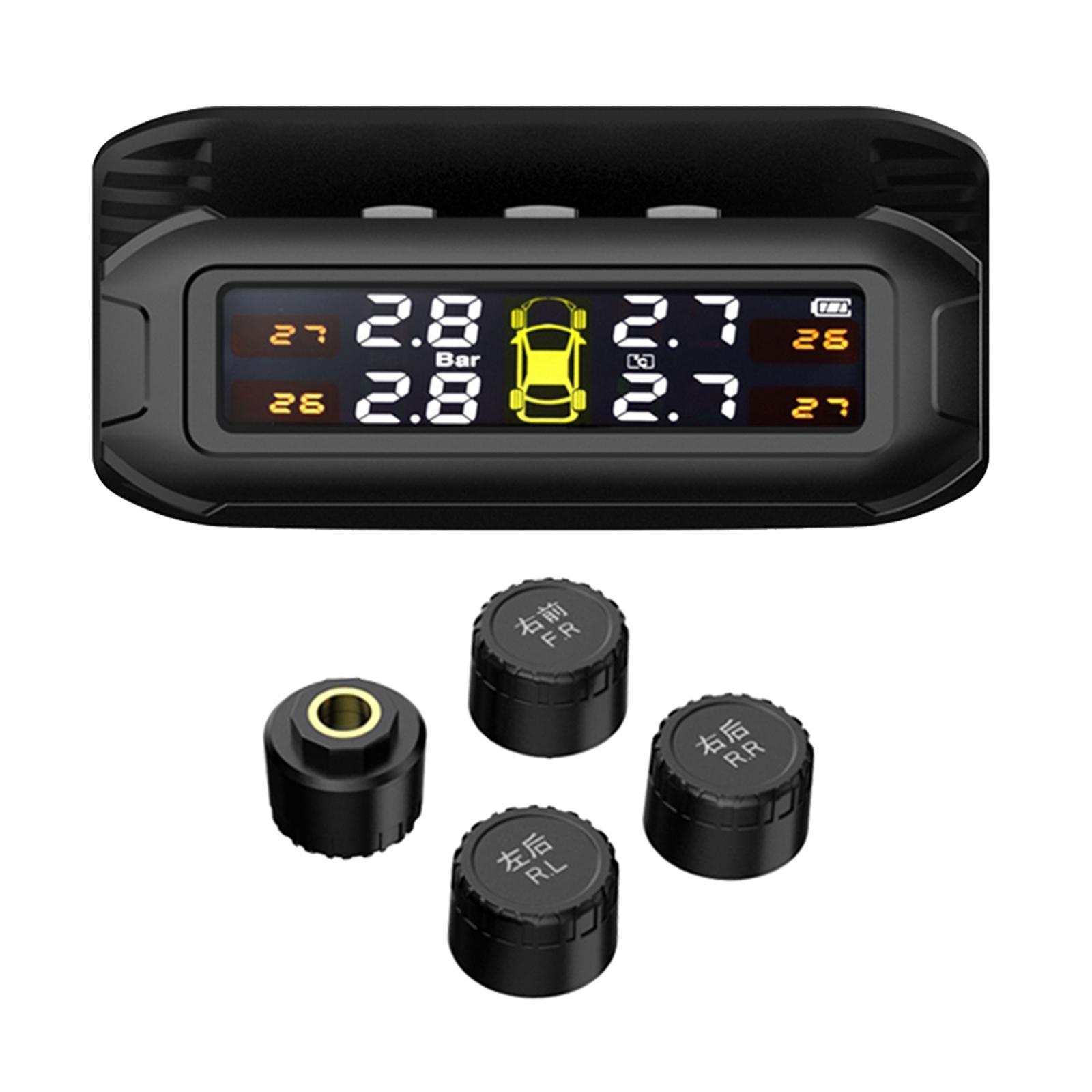 TPMS LCD Wireless Car Tire Pressure Monitoring System with External Sensors Kit