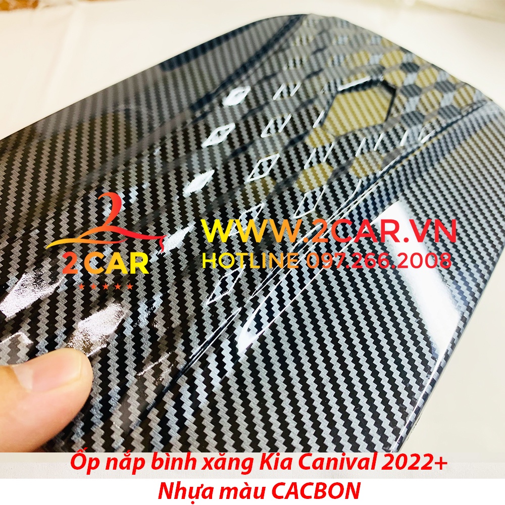 Ốp nắp bình xăng CARBON xe Kia Carnival 2021- 2022 nhựa ABS vân CACBON cao cấp