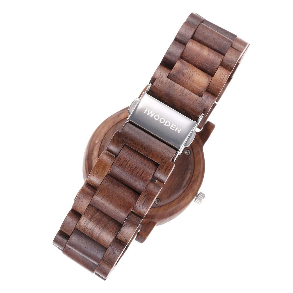 Đồng hồ nam bằng gỗ IWOODEN tương tự Thạch anh siêu nhẹ