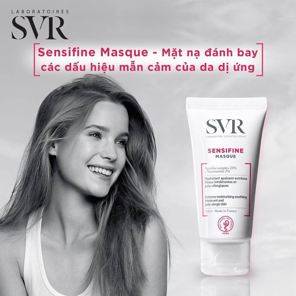 Mặt nạ dưỡng ẩm dành cho da không dung nạp và da bị kích ứng SVR Sensifine Masque 50ml (Nhập khẩu)