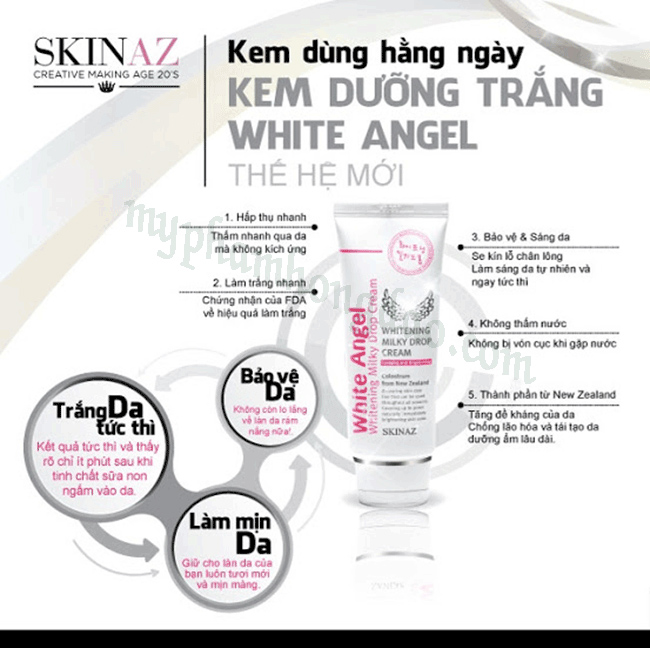 Kem White Angel Skinaz Hàn Quốc - Dưỡng Trắng Da Chuyên Sâu